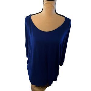 Ellen Tracy Size 3X Blue Blouse Boatneck